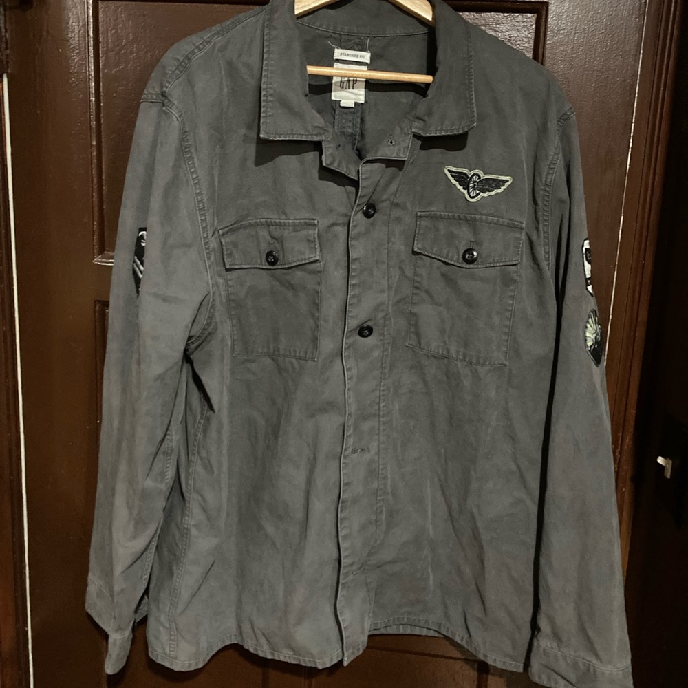 Gap grey shirt jacket size 2XL